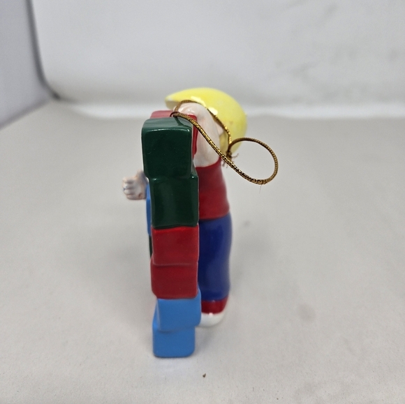 Sunday Funnies Family Circus Child Billy Holding Building Blocks Ornament - Picture 3 of 11